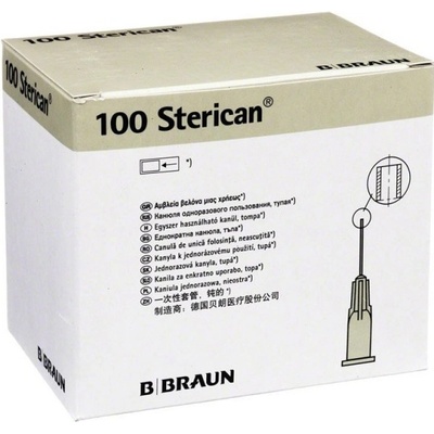 BBraun Sterican -tupá pre preplachy kanálikov 27 G 0,4 x 25 mm 100 ks