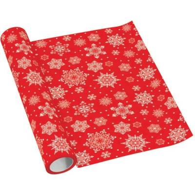Airlaid ubrus Snowflakes red 40cmx5m