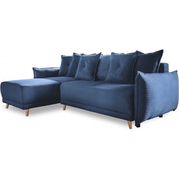 Miuform Тъмносин ъглов разтегателен диван от велур (променлив) Lazy Lukka - Miuform (1819ON26)