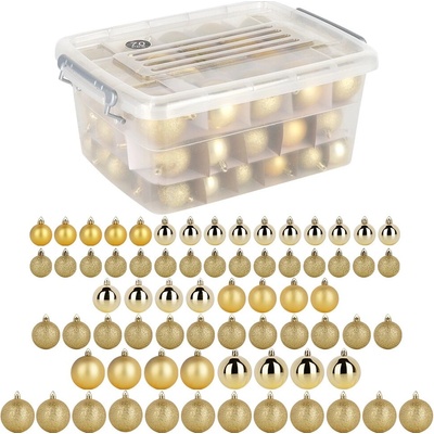 Home Styling Collection Sada vánočních koulí v různých velikostech 70 kusů zlatý