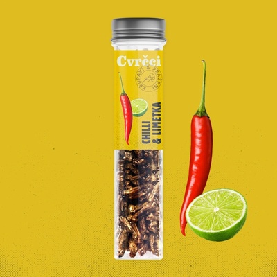Sens Foods Křupaví pražení cvrčci ve zkumavce Chilli a Limetka 20 g – Zbozi.Blesk.cz