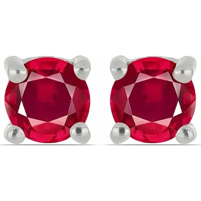 Nefertitis Náušnice stříbrné s broušenými rubíny Ag 925 040418 RB NF56341