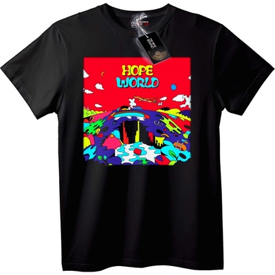 NOONEBRAND Тениска Hope World Цветна - L, Black