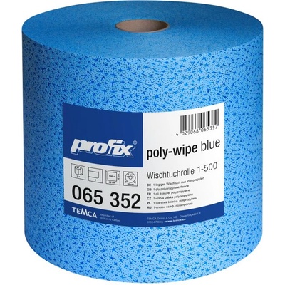 Temca PROFIX POLY WIPE Plus - Синя нетъкана промишлена кърпа; 500 листа (4464)