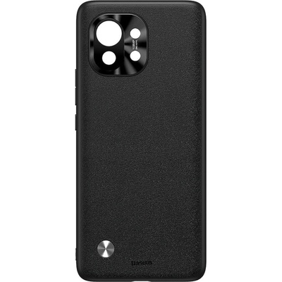 Baseus Калъф за Xiaomi Mi 11, термополиуретан, Baseus Alloy Leather Protective Case, удароустойчив хибриден, черен (WIXM11-01 / 51458)