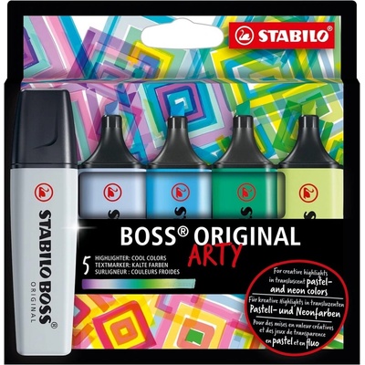STABILO Комплект текст маркери, Stabilo, Boss Original Arty Cool Colors ST70/5-02-2-20, 5 цвята (ST70/5-02-2-20)