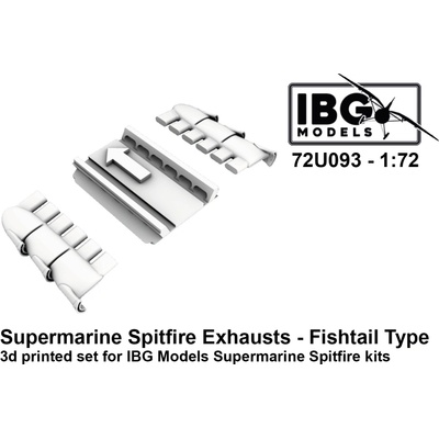IBG Supermarine Spitfire Exhausts Fishtail Type 3d Printed Set 1:72