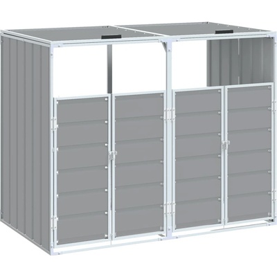 vidaXL box na 2 popelnice 144 x 81 x 113 cm ocel šedý – Zboží Dáma