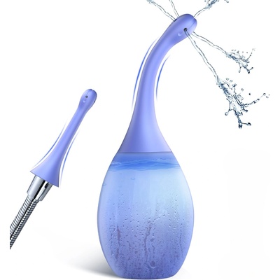 SuperLove Premium Anal Douche Enema with Bendable Silicone Nozzle Blue