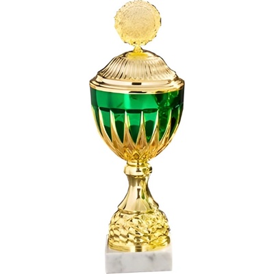 Kovový pohár s poklicí Zlato-zelený 38 cm