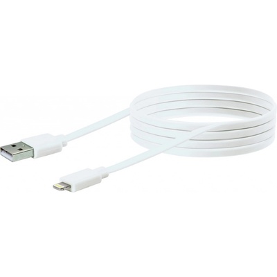 Plochý kábel Apple Lightning biely 2 m