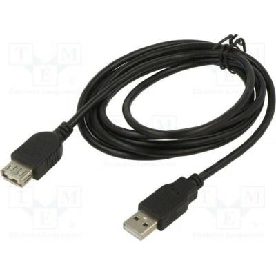 ART KABUSB2 A-A 3M AL-OEM-111 USB 2.0 USB A zásuvka USB A vidlice 3m černý