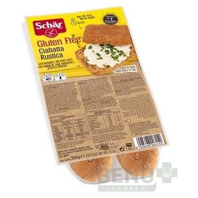 Schär Ciabatta Rustica žemle bezgluténové, predpečené, celozrnné 4x50 g