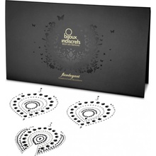 Bijoux Indiscrets Flamboyant Black & Silver - ozdoby na bradavky a klín