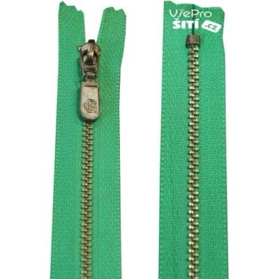zip kovovy ZELENÝ nikl No4 1804XX