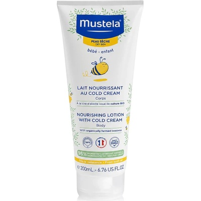 Mustela Bébé Nourishing Lotion With Cold Cream 200 ml vyživujúce mlieko pre suchú pokožku bábätiek pre deti