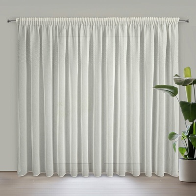 Takoy Záclona KLOE z jemného etamínu zdobená trblietavým pásikom kryštálikov 345 x 260 cm-HF-453914 | 345 x 260 cm
