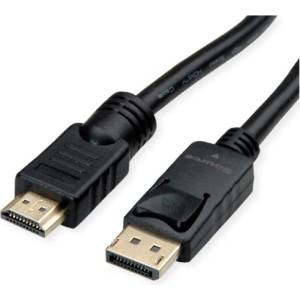 Roline Кабел DisplayPort 1.2 DP - HDMI 4K60Hz, M/M, 10 м, черен 11.04. 5777-5 (11.04.5777-5)