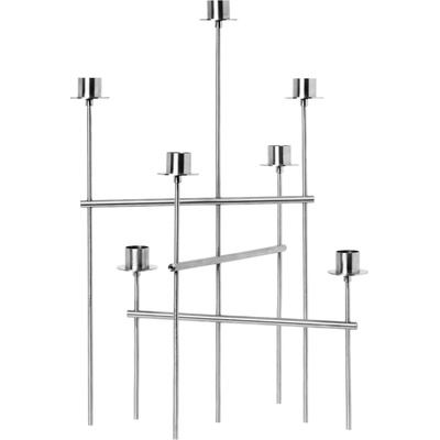 Ferm Living Svícen Elysia Brushed Stainless Steel, stříbrná barva, kov