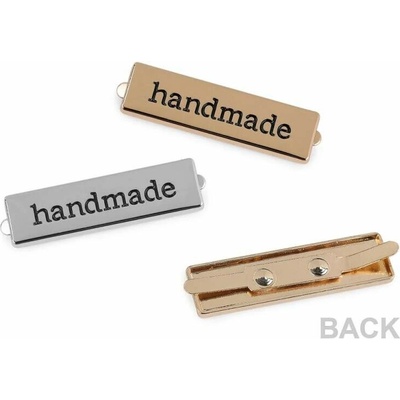 Kovový štítek/cedulka Hand made 10 x 35 mm – Sleviste.cz