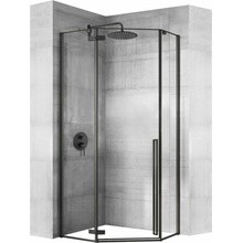 Rea Diamond Black, päťuholníkový sprchový kút 90 x 90 cm, 6mm číre sklo, čierna matná, REA-K5622