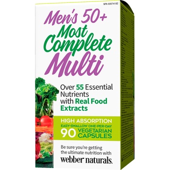 Webber Naturals Men’s Most Complete Multi 50+, 90 капсули, Webber Naturals