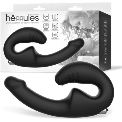 Herrules Strapless Strap-On Double Vibrator Black