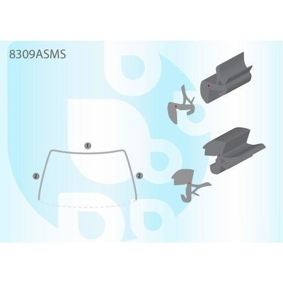 PILKINGTON Bauset (lišta) - čelního okna AS 8309ASMS