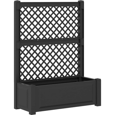 vidaXL Голяма саксия с решетка Антрацит 99, 5 x 43 x 133, 5 см ПП (42041724)
