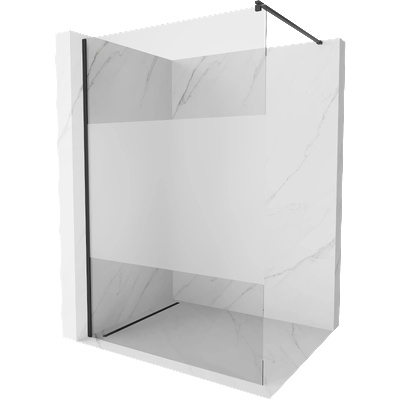 Mexen Kioto душове стъкло Walk-in 140 x 200 см, прозрачно/матово 8 мм, черно (800-140-101-70-35)