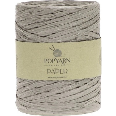 POPYARN Papírová příze Paper B525 - šedá, 250g 360m