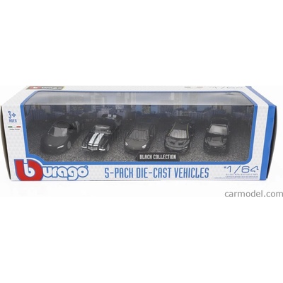 Bburago Audi R8 Chevrolet Camaro Z/28 Lamborghini Aventador Centenario Ford Usa Mustang Black 1:64