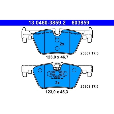 Sada brzdových destiček, kotoučová brzda ATE 13.0460-3859.2
