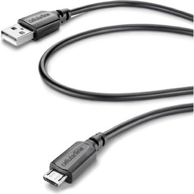 Cellularline Кабел Cellularline, USB към microUSB, 115sm, черен (IT4130)