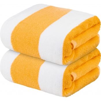 Livarno home Prémiový froté ručník 50 x 100 cm 2 ks žlutá a bílá