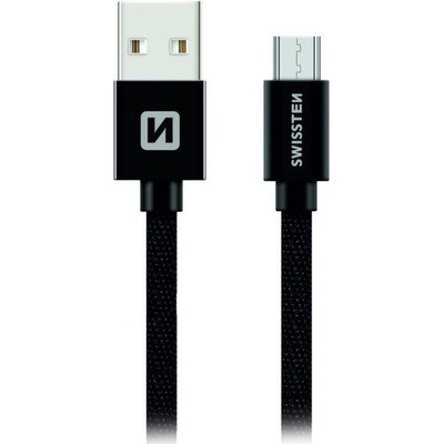 Swissten 71522301 USB / Micro USB, textile, 2,0m, černý