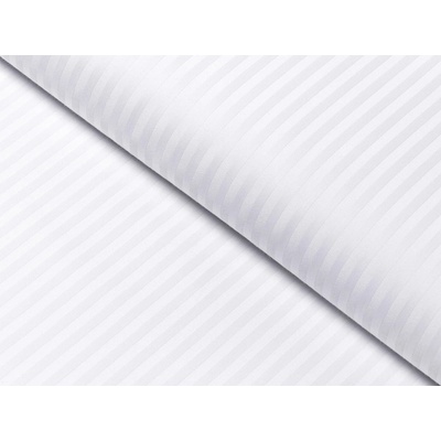 Damašek - proužky 4 mm - bílá - metráž šířka 285 cm