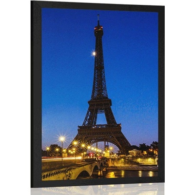 Plakát Eiffelova věž v noci - 20x30 silver