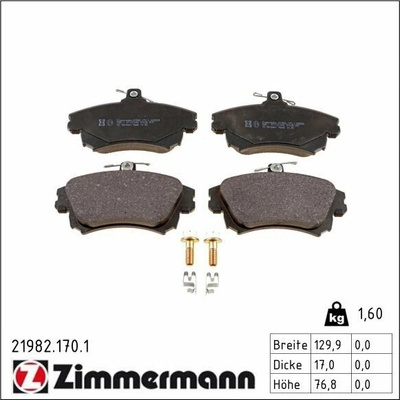 Sada brzdových destiček, kotoučová brzda ZIMMERMANN 21982.170.1 21982.170.1