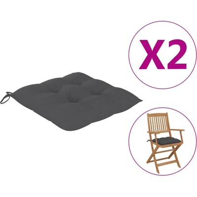 vidaXL Възглавници за столове 2 бр антрацит 40x40x7 см Оксфорд плат (314860)