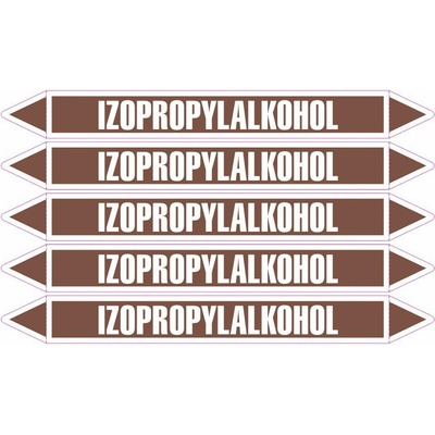 Grafiko | Izopropylalkohol - dle ČSN 13 0072 - Materiál Samolepící PVC folie, Rozměr aršík 5ks šipka 400x52mm