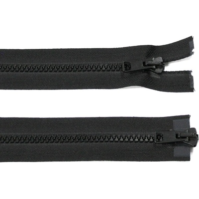 Kostěný zip no.5 rozepínací dvoucestný 80cm černý