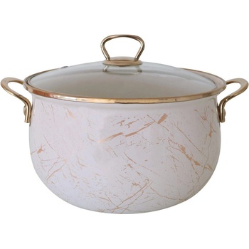 Goldmann 22 см (5 л) индукционна емайлирана тенджера в цвят златно и бяло Goldmann модел GM 8017-22B (GM 8017-22B)