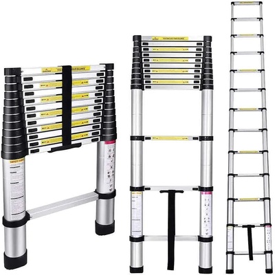 UNI Алуминиева Стълба Телескопична, 3.8 метра, 13 стъпала en 131-6 (uni-07652)