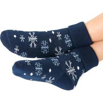 Dětské froté ponožky s vločkou tmavě modrá