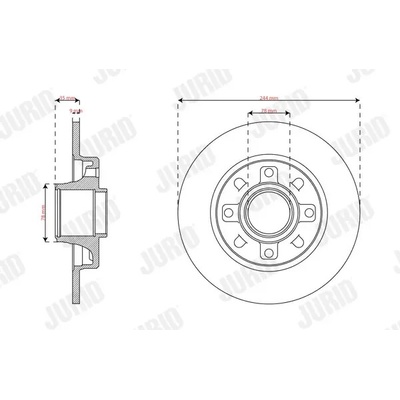 JURID Brzdový kotouč s ložiskem - 244 mm JRD 563402J-1