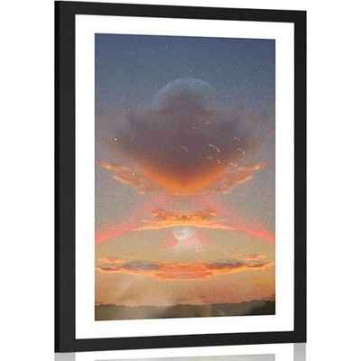Plakát s paspartou tajuplná nebeská žena - 60x90 no frame