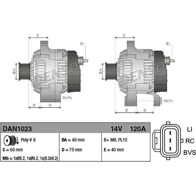 Alternátor DENSO (DE DAN1023)