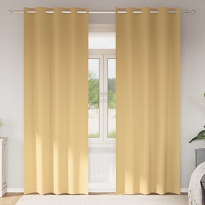 Pure Line Home Плътни завеси в цвят охра с метални халки, 2 бр. , 140 x 225 см