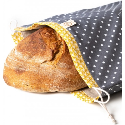 CHLEBOVKA - PYTLÍK NA CHLEBA ŠEDÝ S BÍLÝM PUNTÍKEM BAGYDESIGN